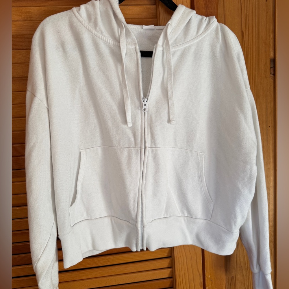 Gap White Zip-Up Hoodie